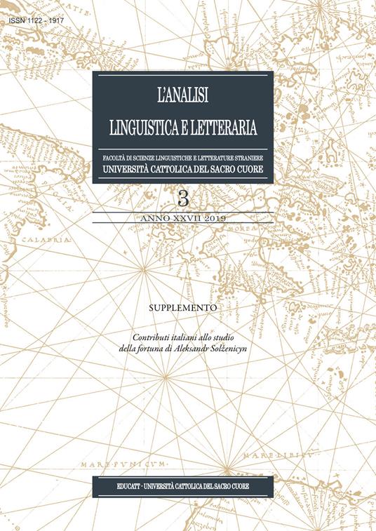 L'ANALISI LINGUISTICA E LETTERARIA 3/2019 SUPPLEMENTO