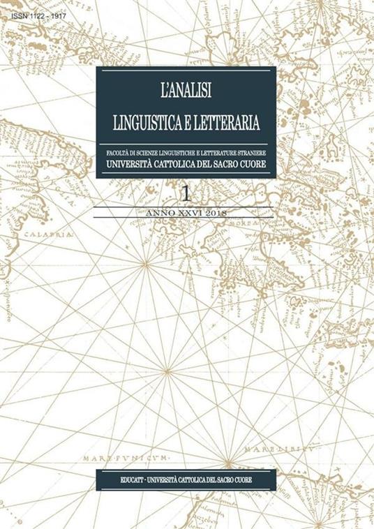 L'ANALISI LINGUISTICA E LETTERARIA 2018/1