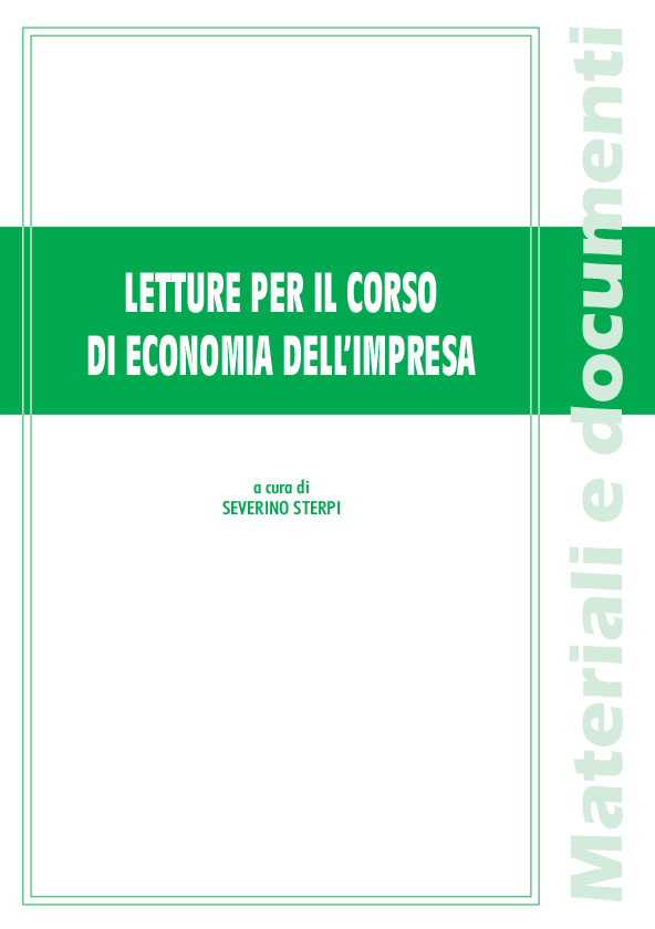 LETTURE PER IL CORSO DI ECONOMIA DELL'IMPRESA