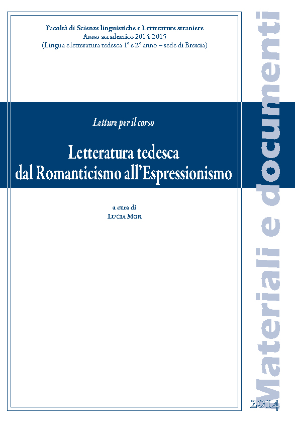 LETTERATURA TEDESCA DAL ROMANTICISMO ALL'ESPRESSIONISMO
