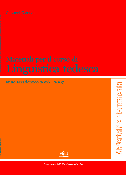 MATERIALI PER IL CORSO DI LINGUISTICA TEDESCA