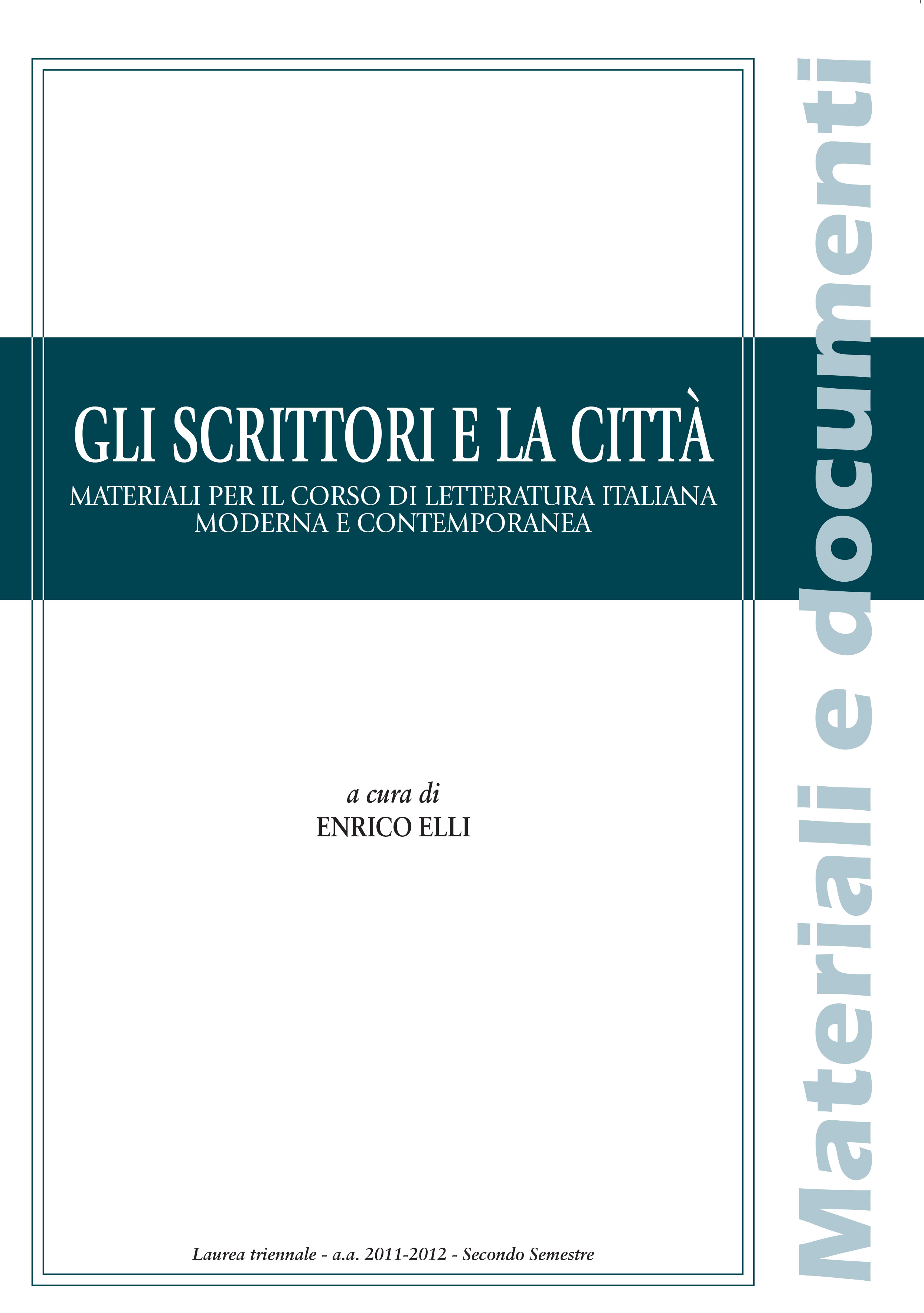 GLI SCRITTORI E LA CITTA'