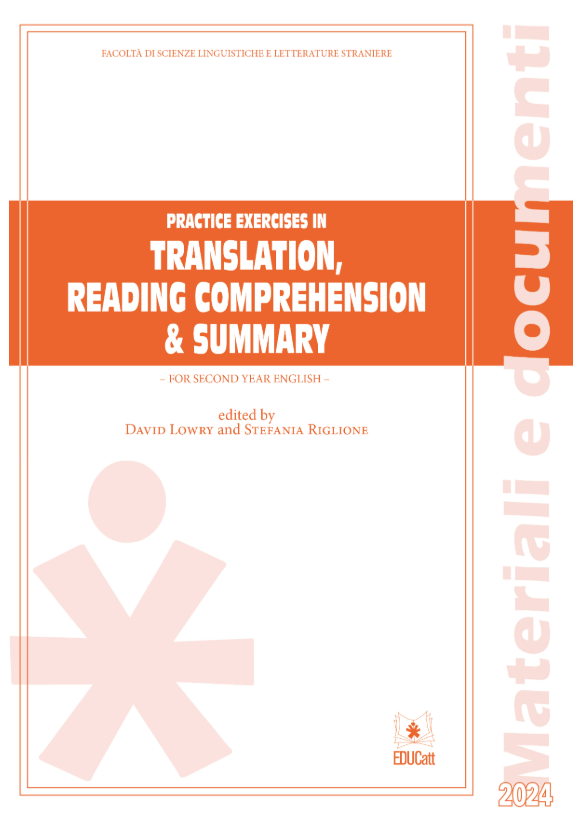 PRACTICE EXERCISES IN TRANSLATION, READING COMPREHENSION & SUMMARY 2024 (BANDA ARANCIONE)