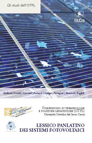 LESSICO PANLATINO DEI SISTEMI FOTOVOLTAICI (GLI STUDI DELL'OTPL)