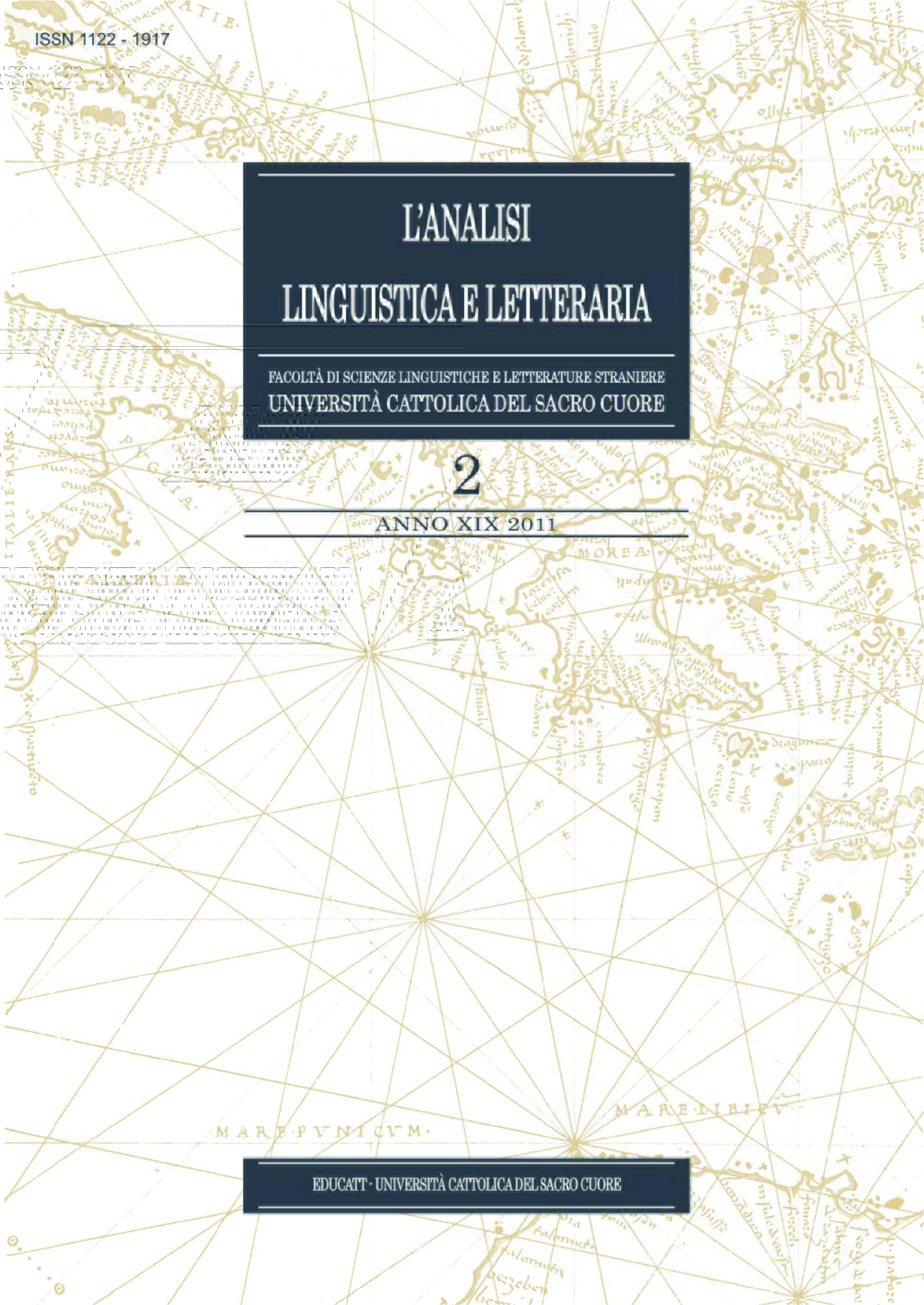 L'ANALISI LINGUISTICA E LETTERARIA ANNO 2011 VOL.2
