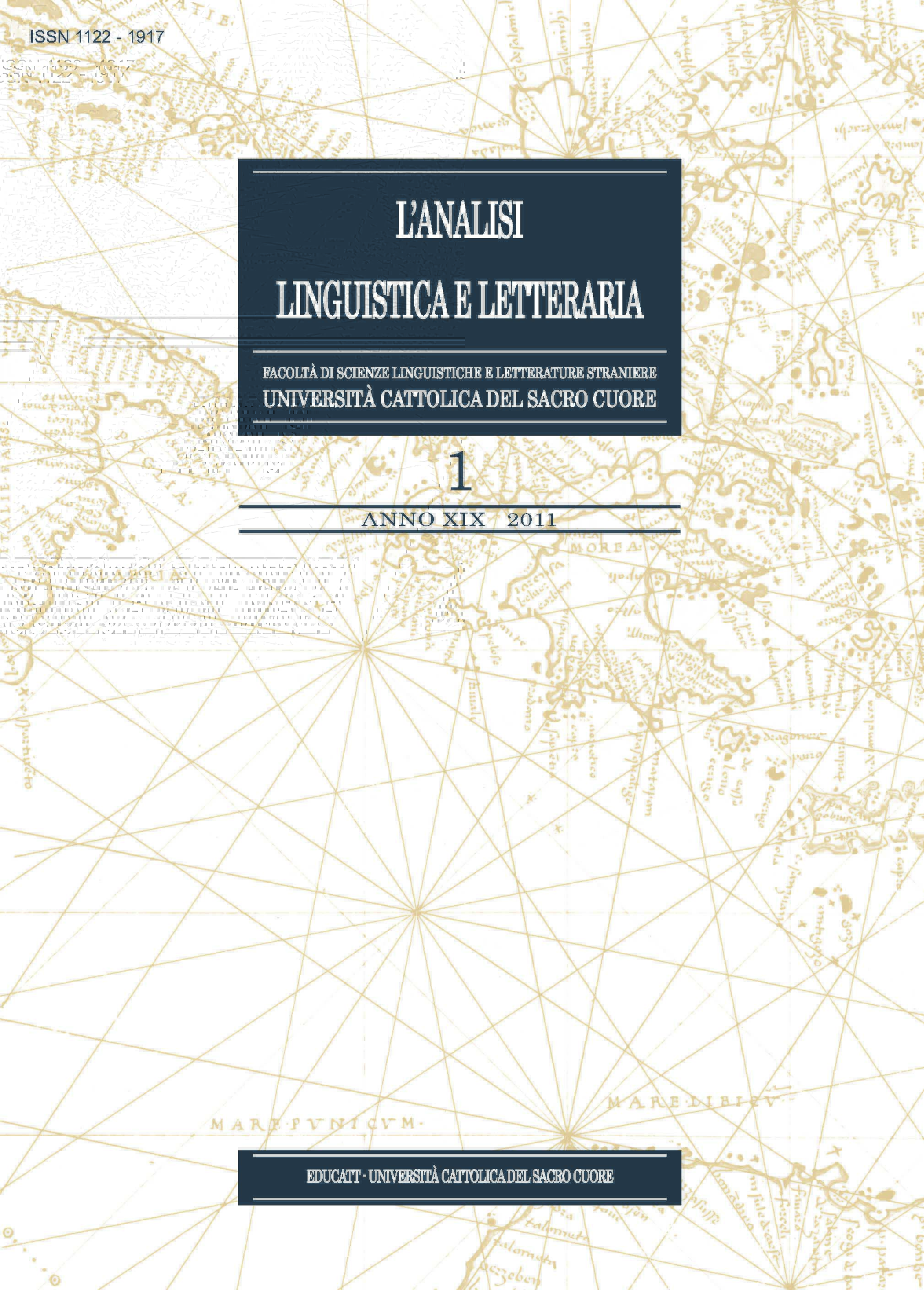 L'ANALISI LINGUISTICA E LETTERARIA ANNO 2011 VOL 1
