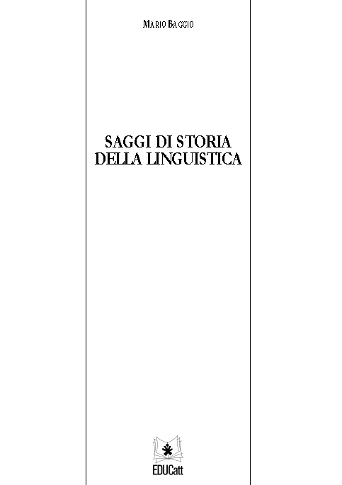SAGGI DI STORIA DELLA LINGUISTICA