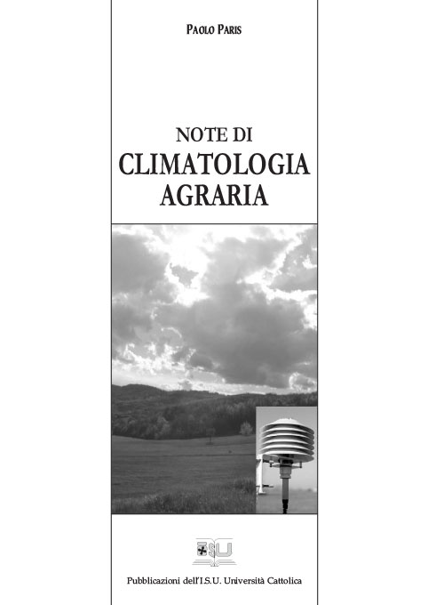 NOTE DI CLIMATOLOGIA AGRARIA