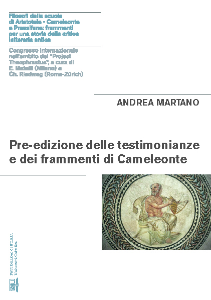 PRE-EDIZIONE DELLE TESTIMONIANZE E DEI FRAMMENTI DI CAMELEONTE