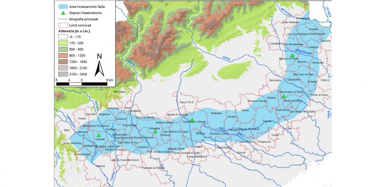 Innalzamento falde acquifere in Veneto
