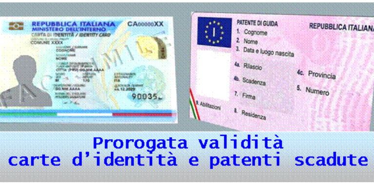 Ulteriore proroga scadenza carte d'identità