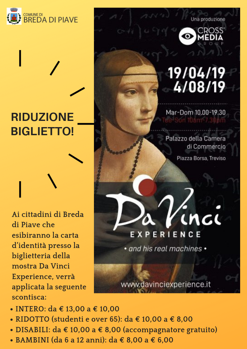Ingresso ridotto a mostra Da Vinci Experience