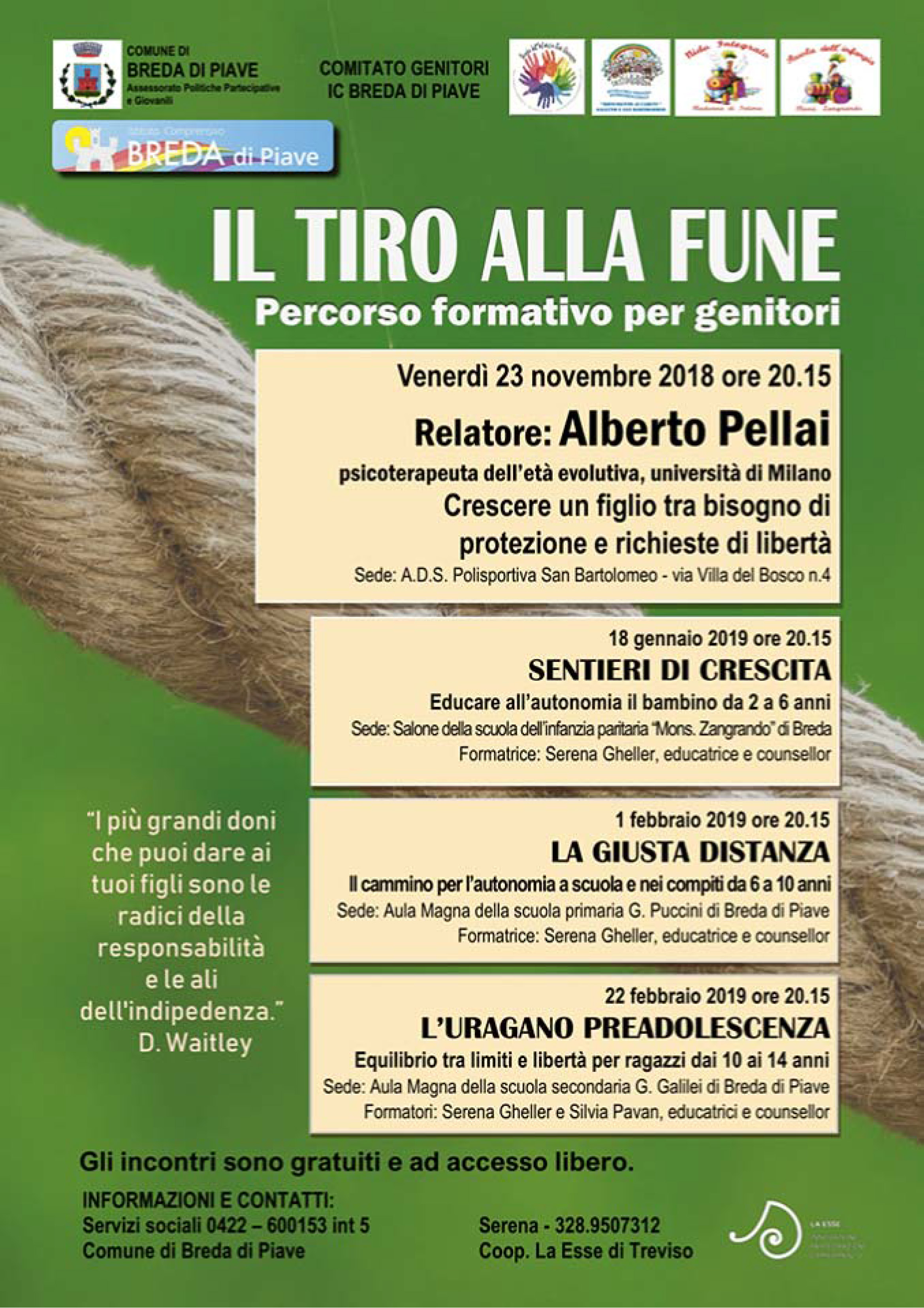 INCONTRI FORMATIVI PER GENITORI