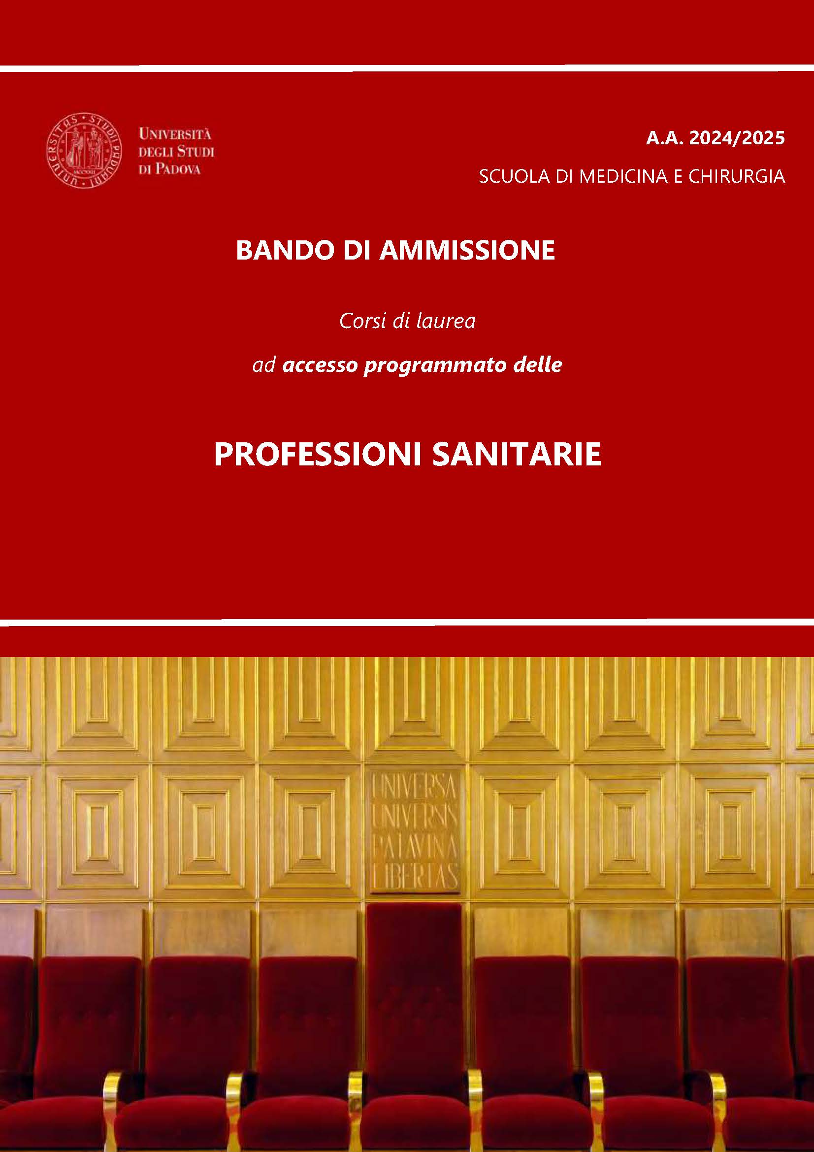Bando di Ammissione ai corsi di laurea ad accesso programmato delle professioni sanitarie