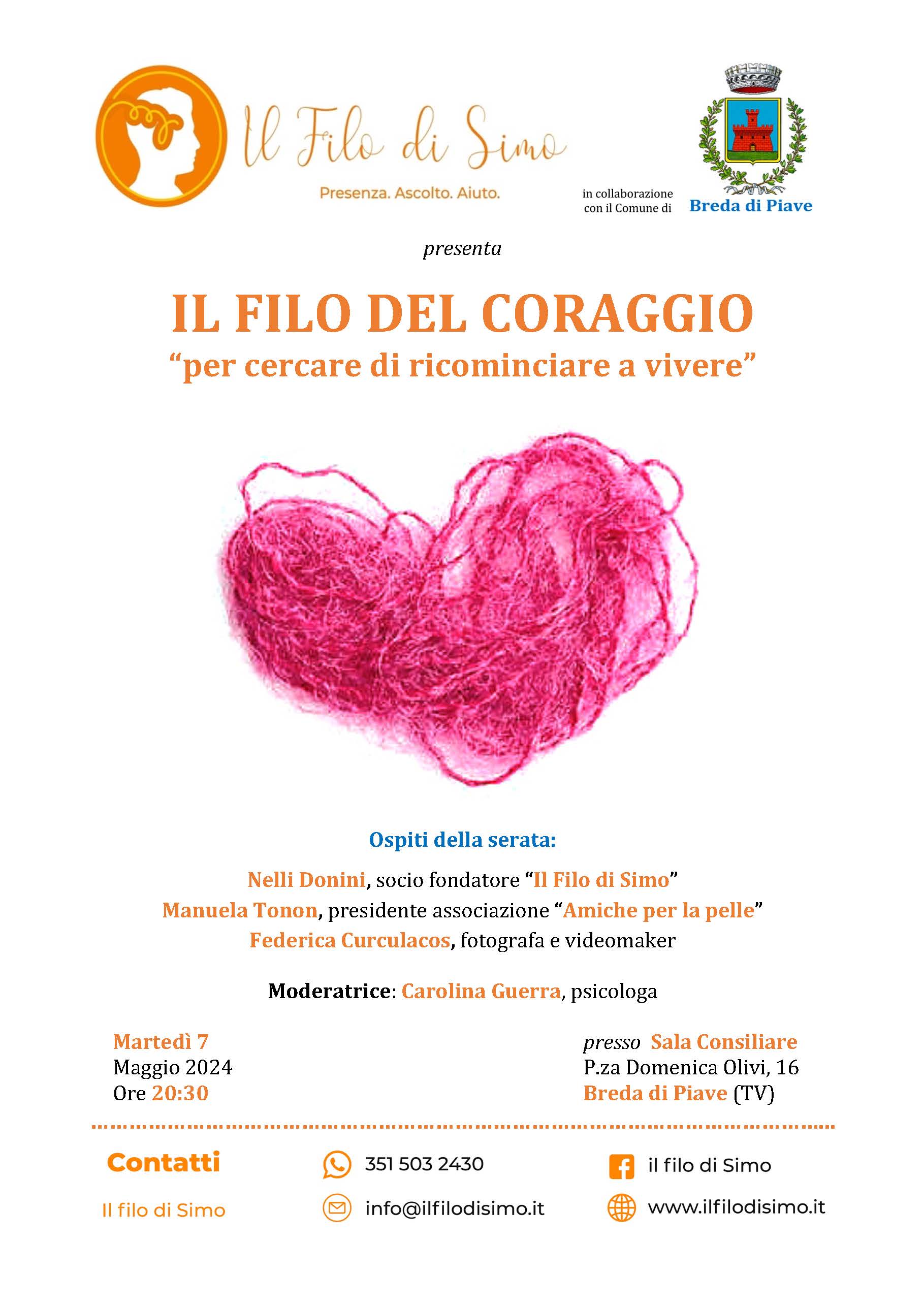 IL FILO DEL CORAGGIO per cercare di ricominciare a vivere