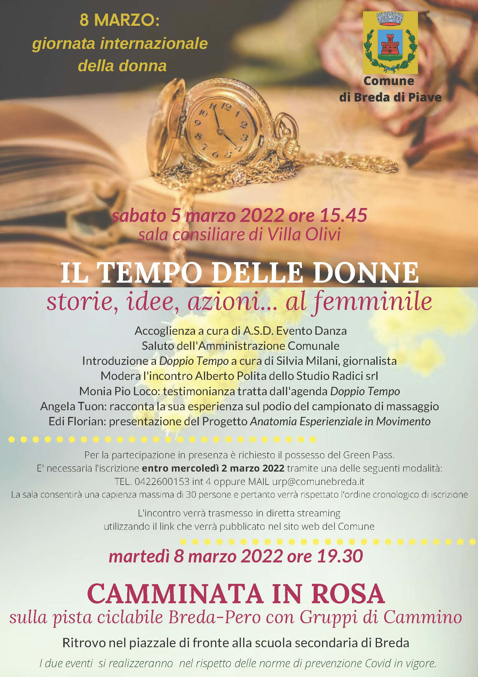 SABATO 5 MARZO 2022 IL TEMPO DELLE DONNE