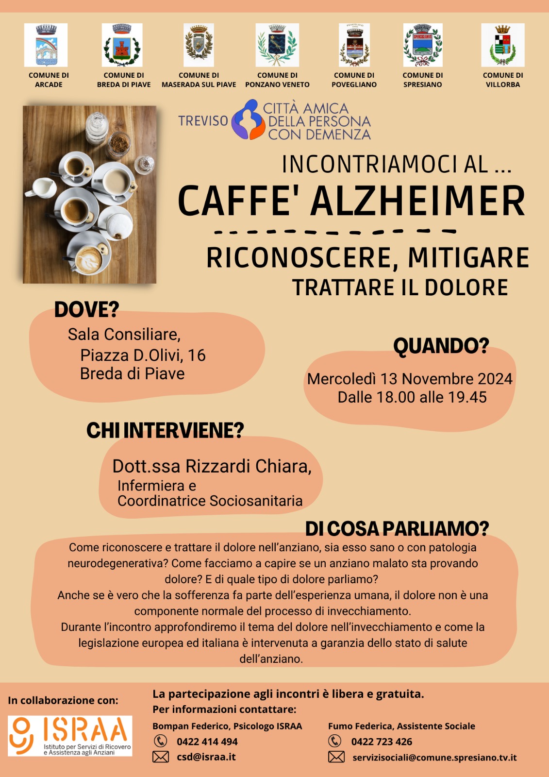 Caffè Alzheimer: riconoscere, mitigare, trattare il dolore
