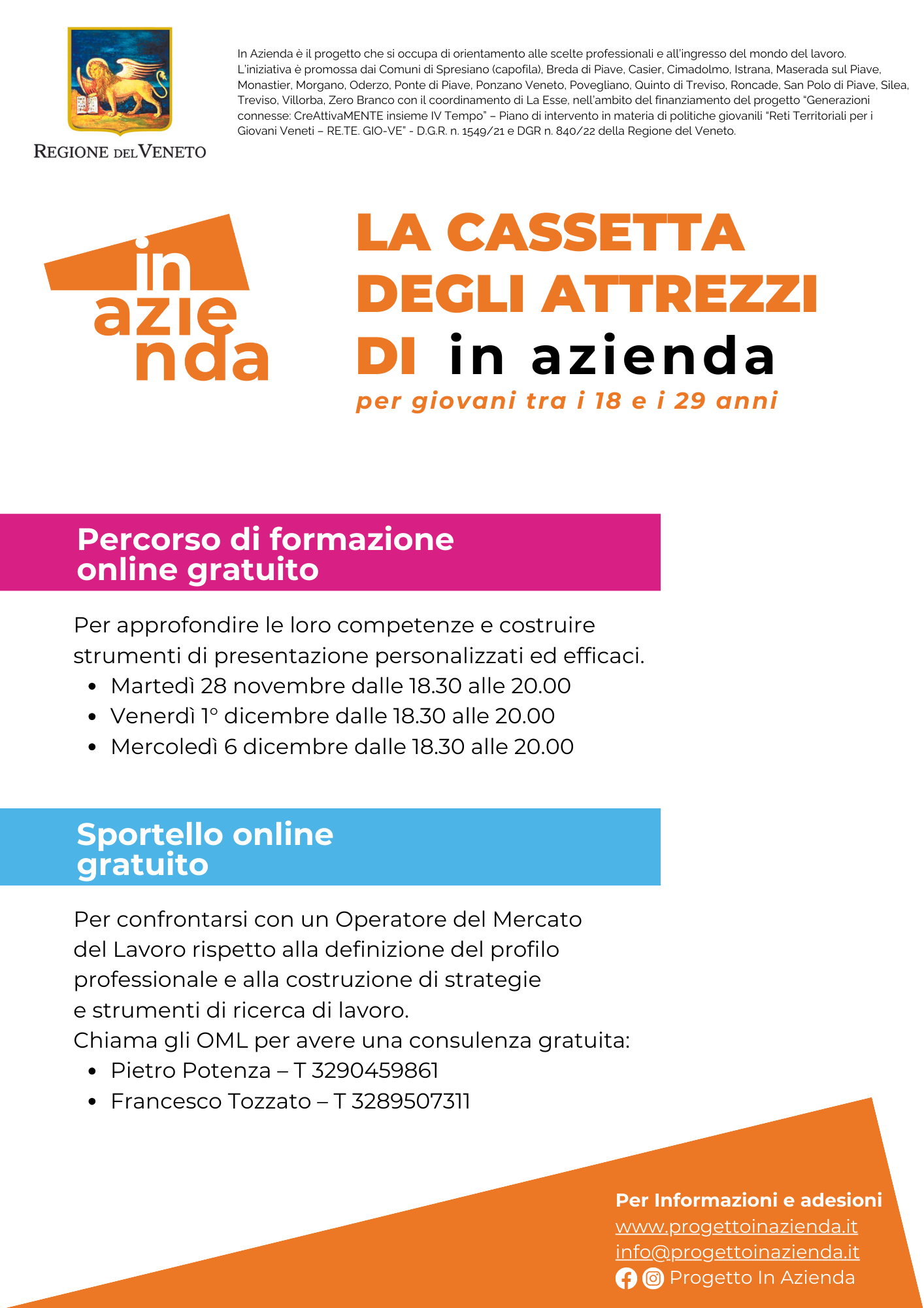 Percorso formativo on line - progetto IN AZIENDA