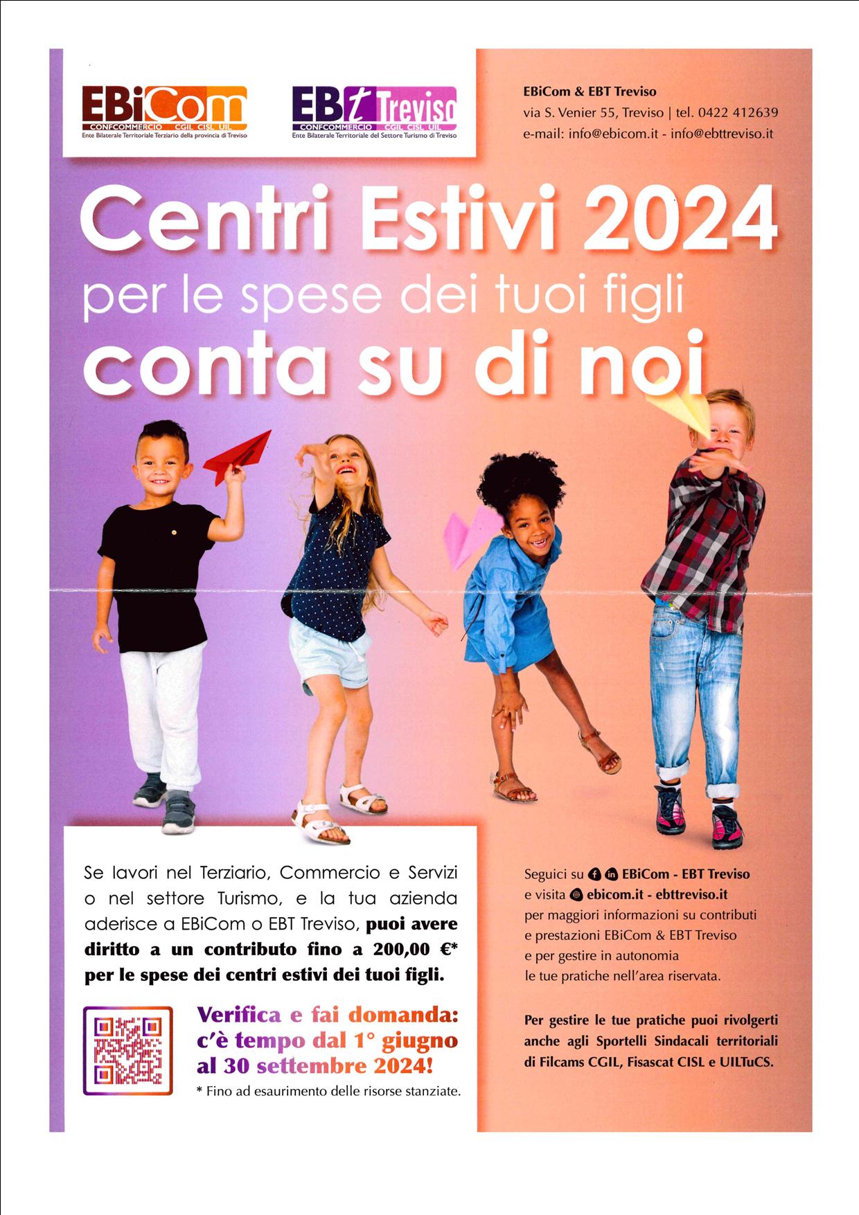 Contributo EBiCom sulle spese dei CENTRI ESTIVI