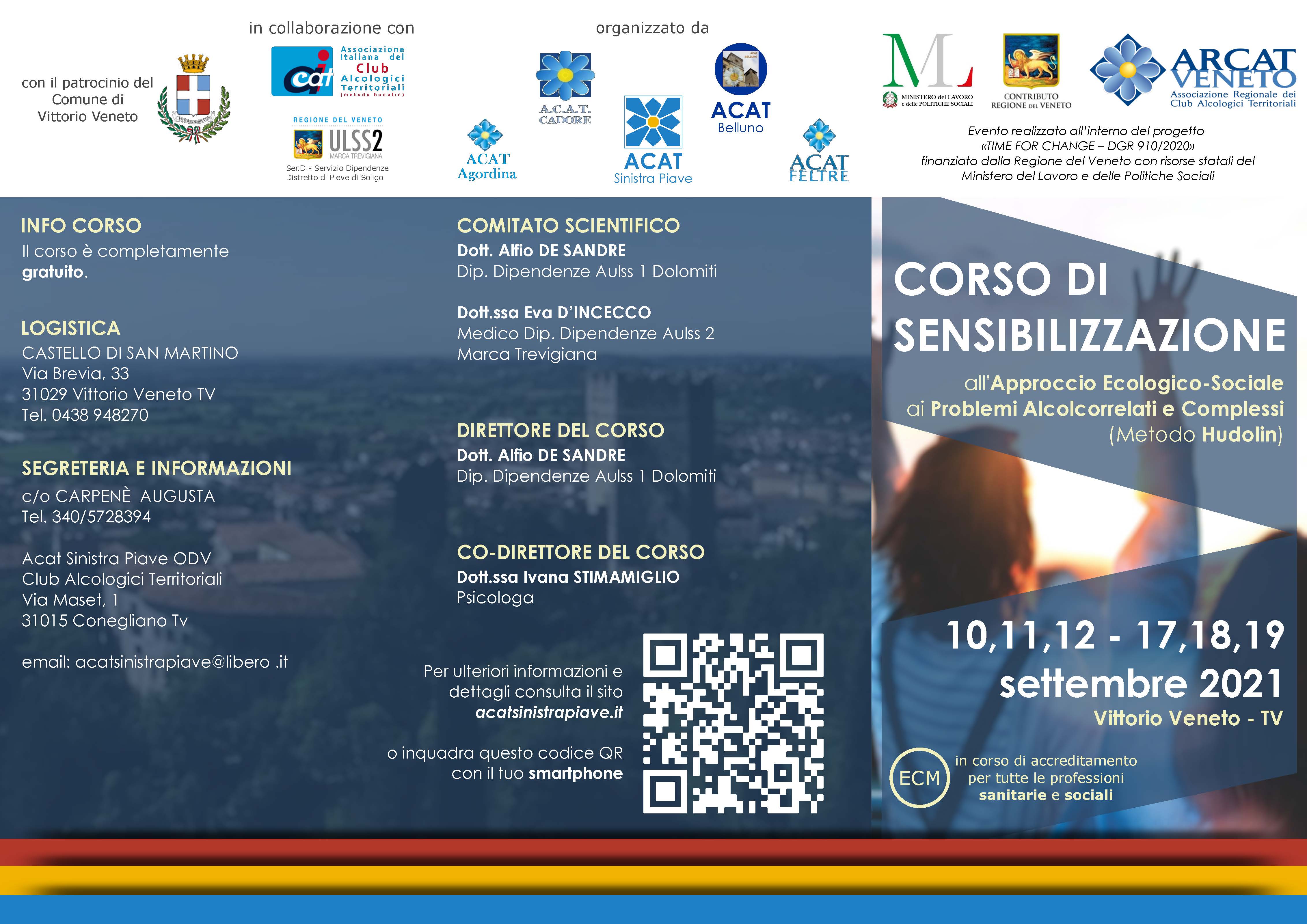Corso di sensibilizzazione all'Approccio Ecologico Sociale problemi alcolcorrelati e complessi