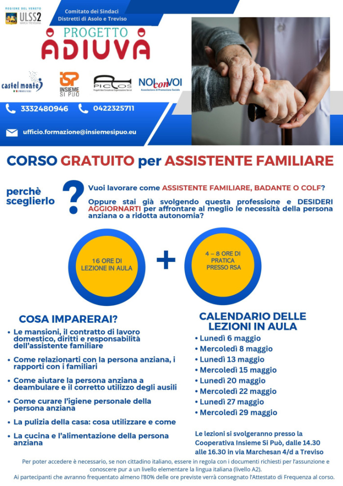 Corso gratuito per Assistenti Familiari