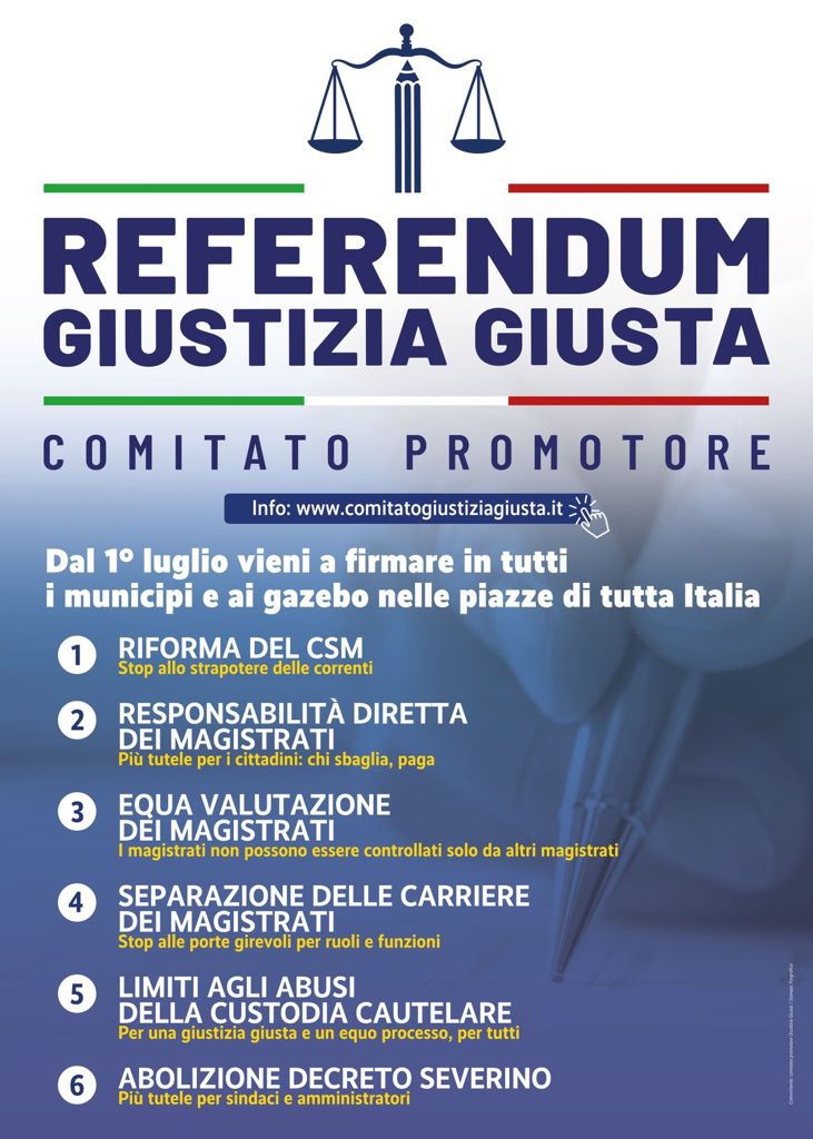 Raccolta firme per 6 referendum