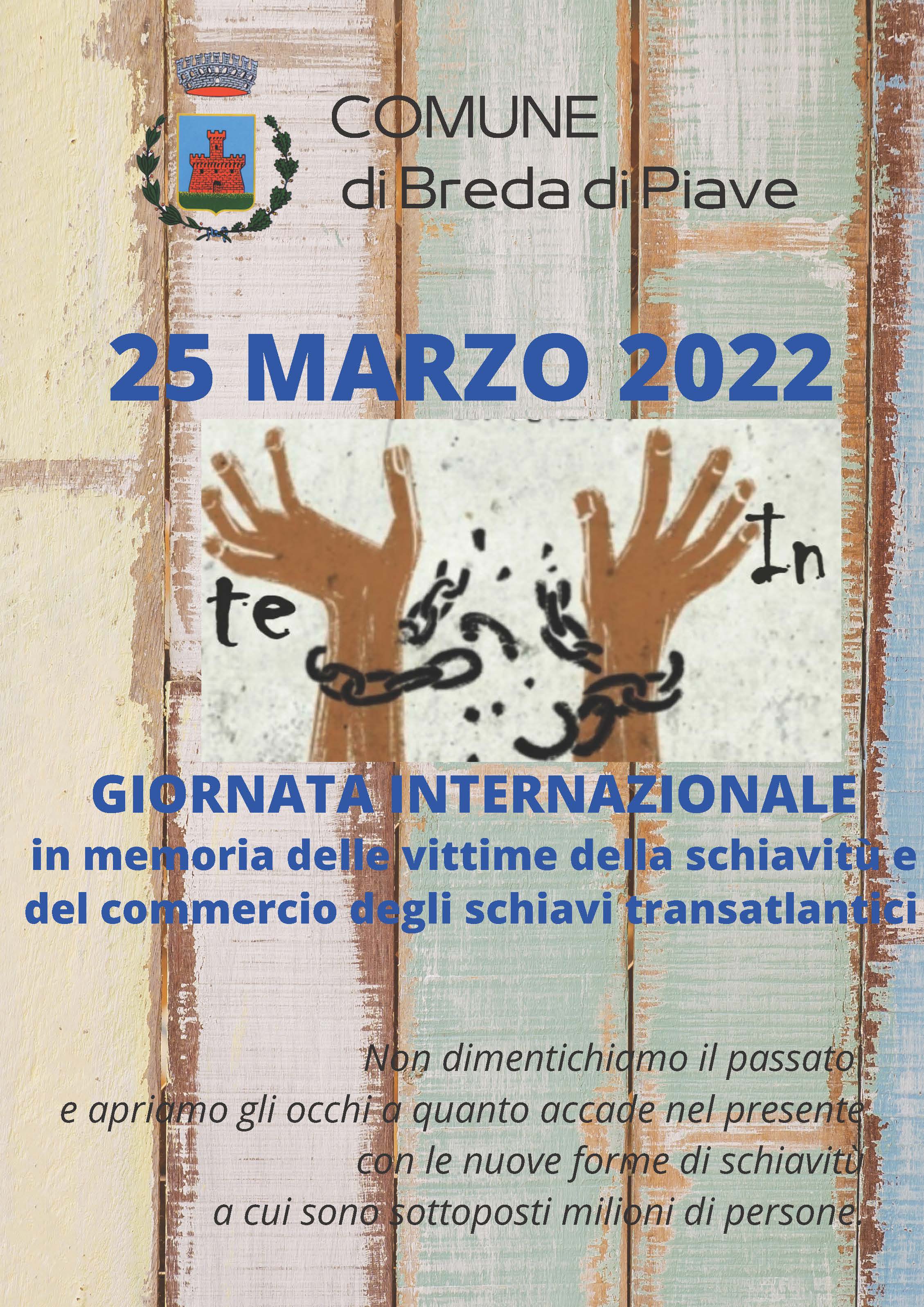 Giornata internazionale in memoria delle vittime della schiavitù e del commercio degli schiavi transatlantici