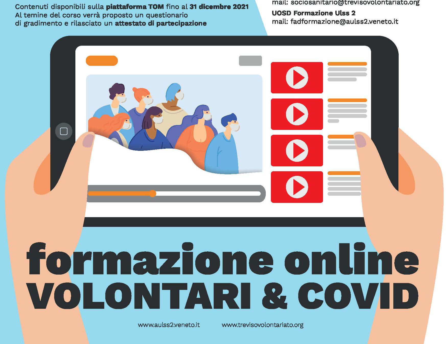 Dall'ULSS 2: FORMAZIONE ON LINE PER VOLONTARI