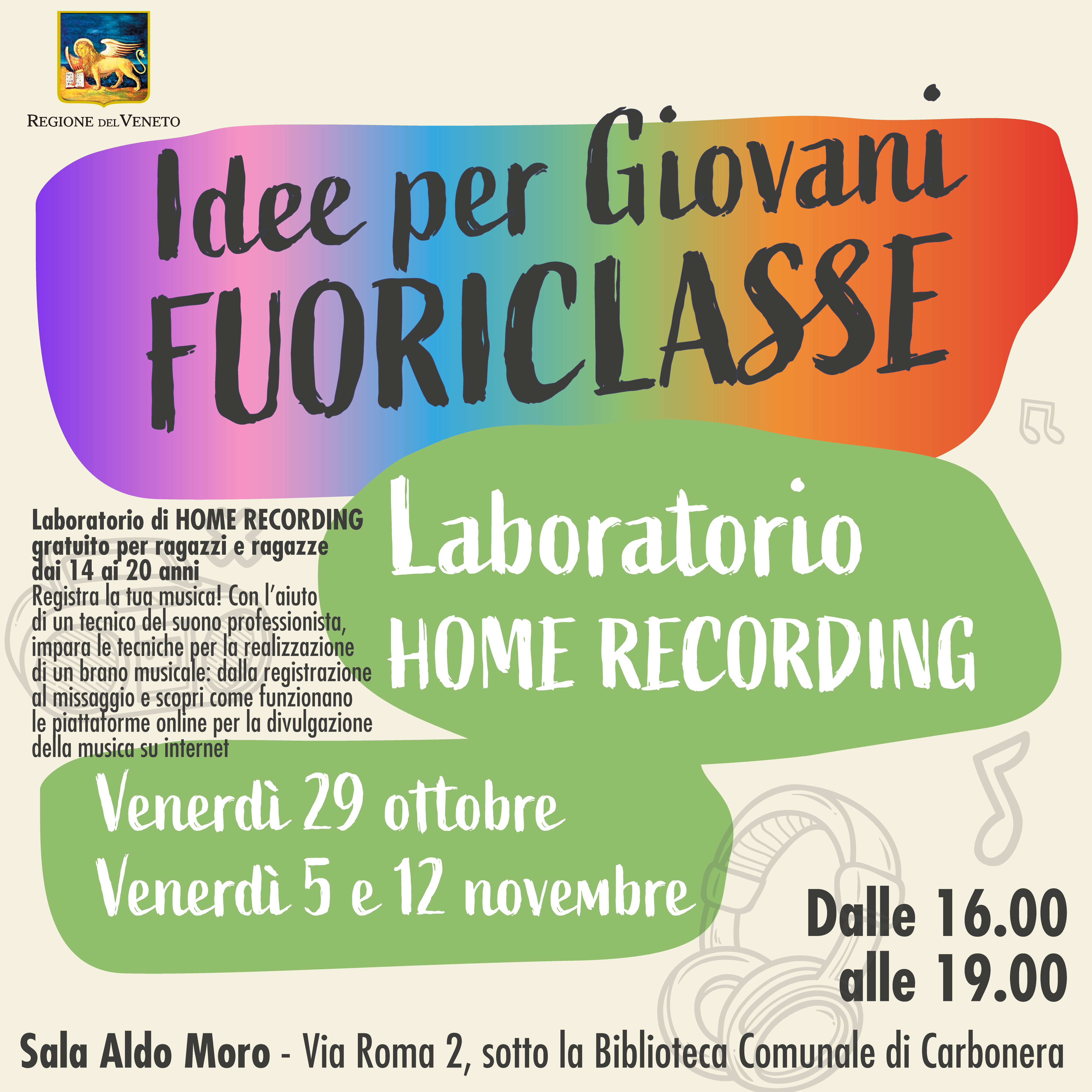 LABORATORIO GRATUITO PER GIOVANI 14-20 ANNI