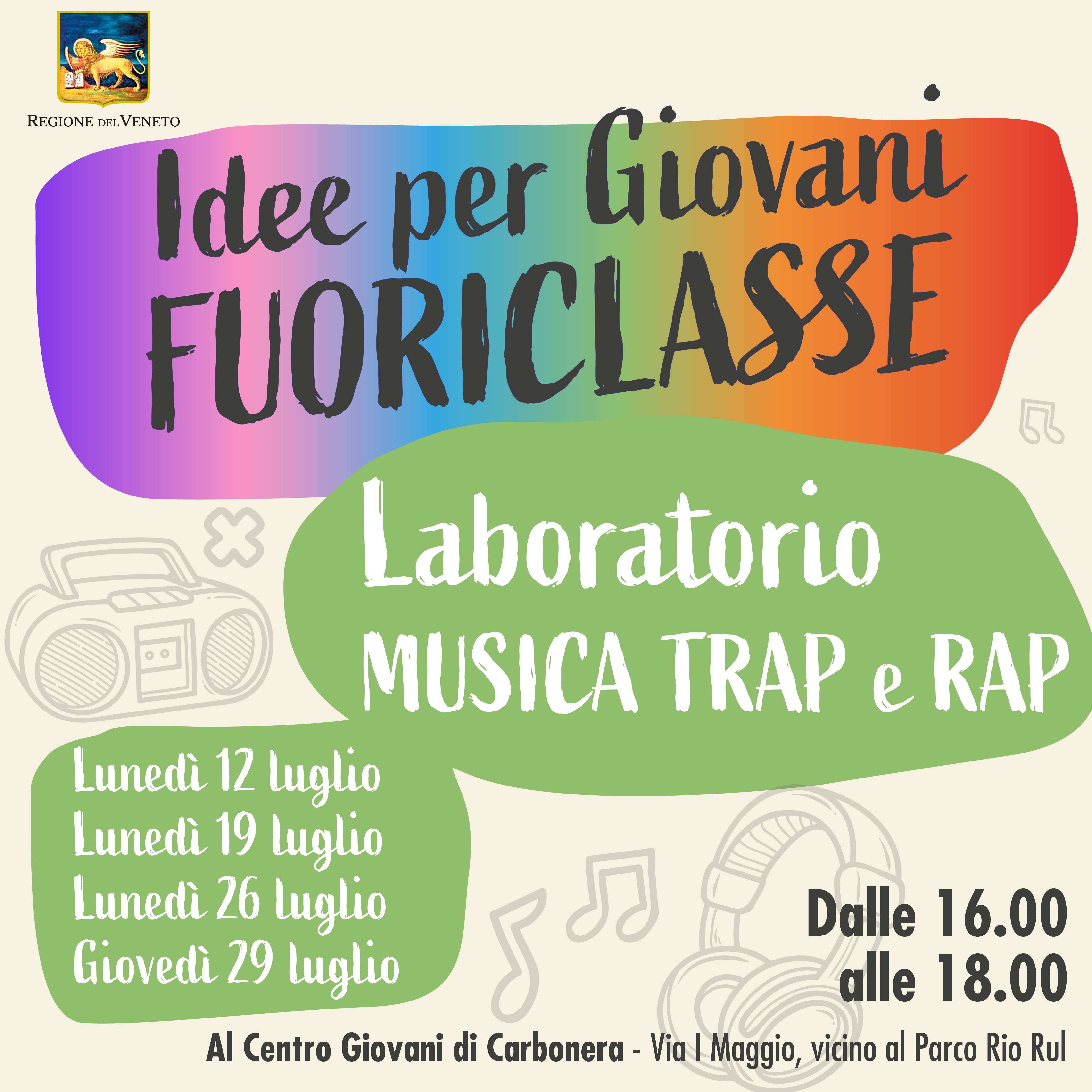 Laboratorio Musica Trap e Rap gratuito per giovani 14-20 anni