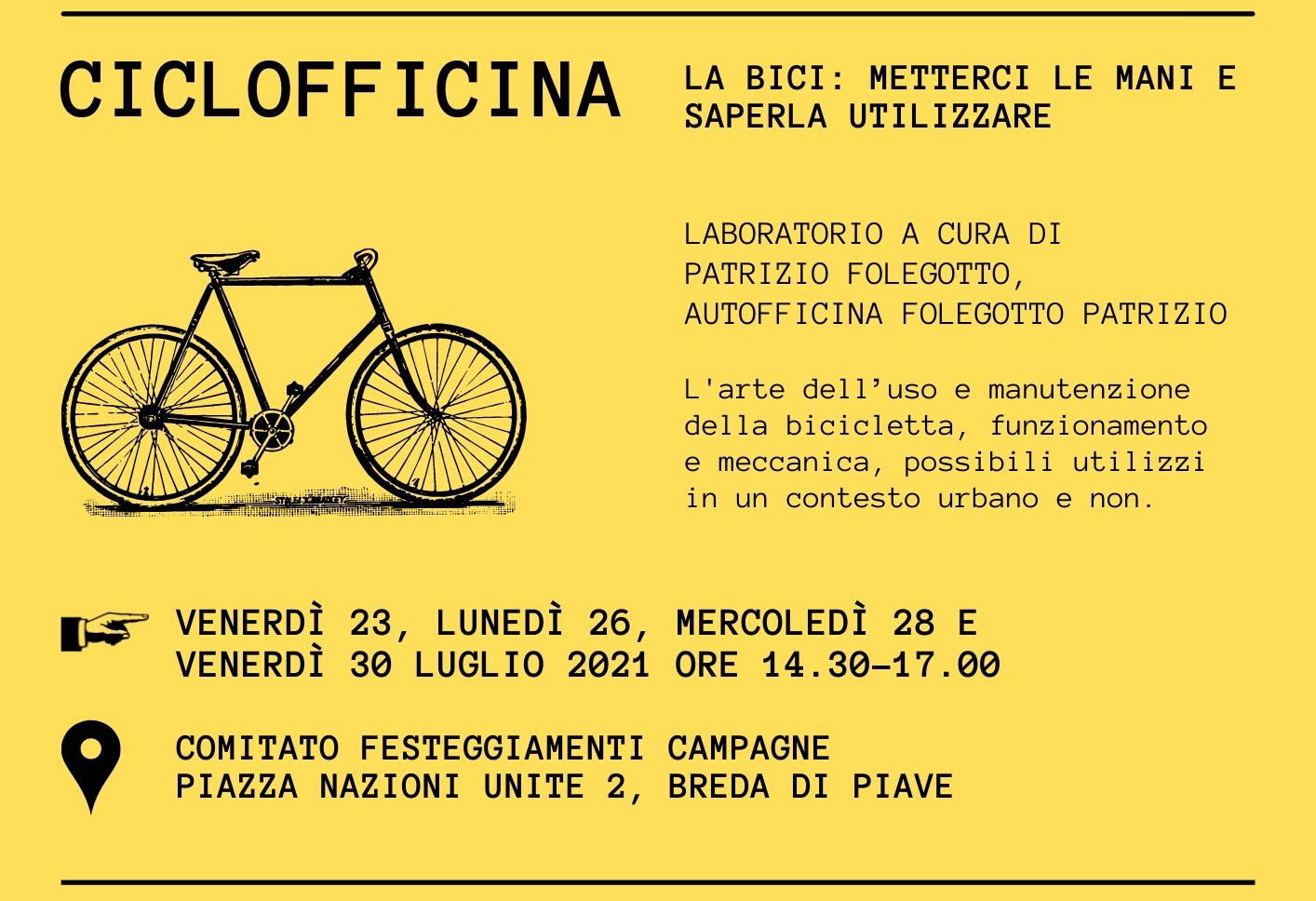 Laboratorio di Ciclofficina a Breda di Piave