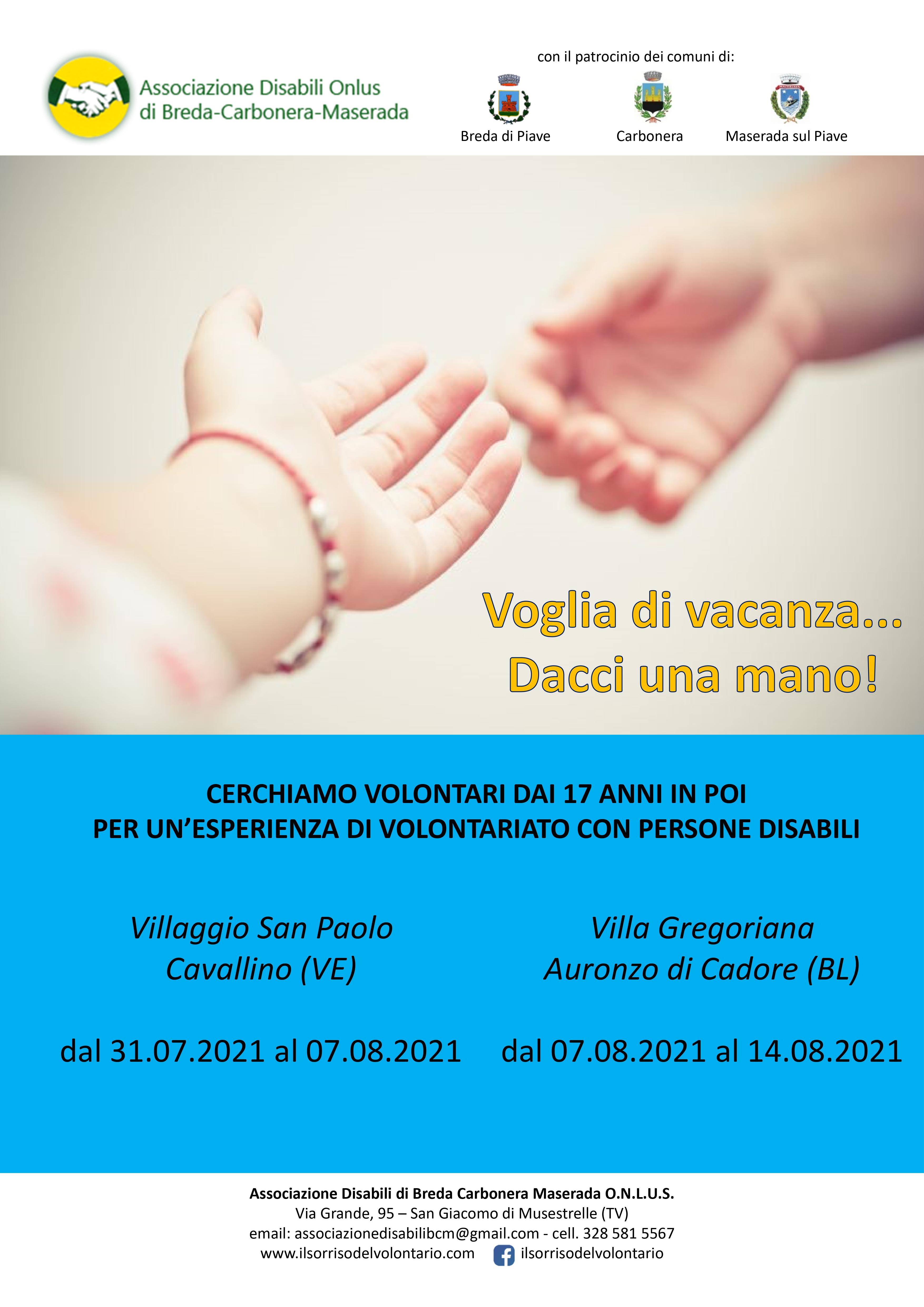 Associazione Disabili Onlus di Breda-Carbonera-Maserada cerca volontari