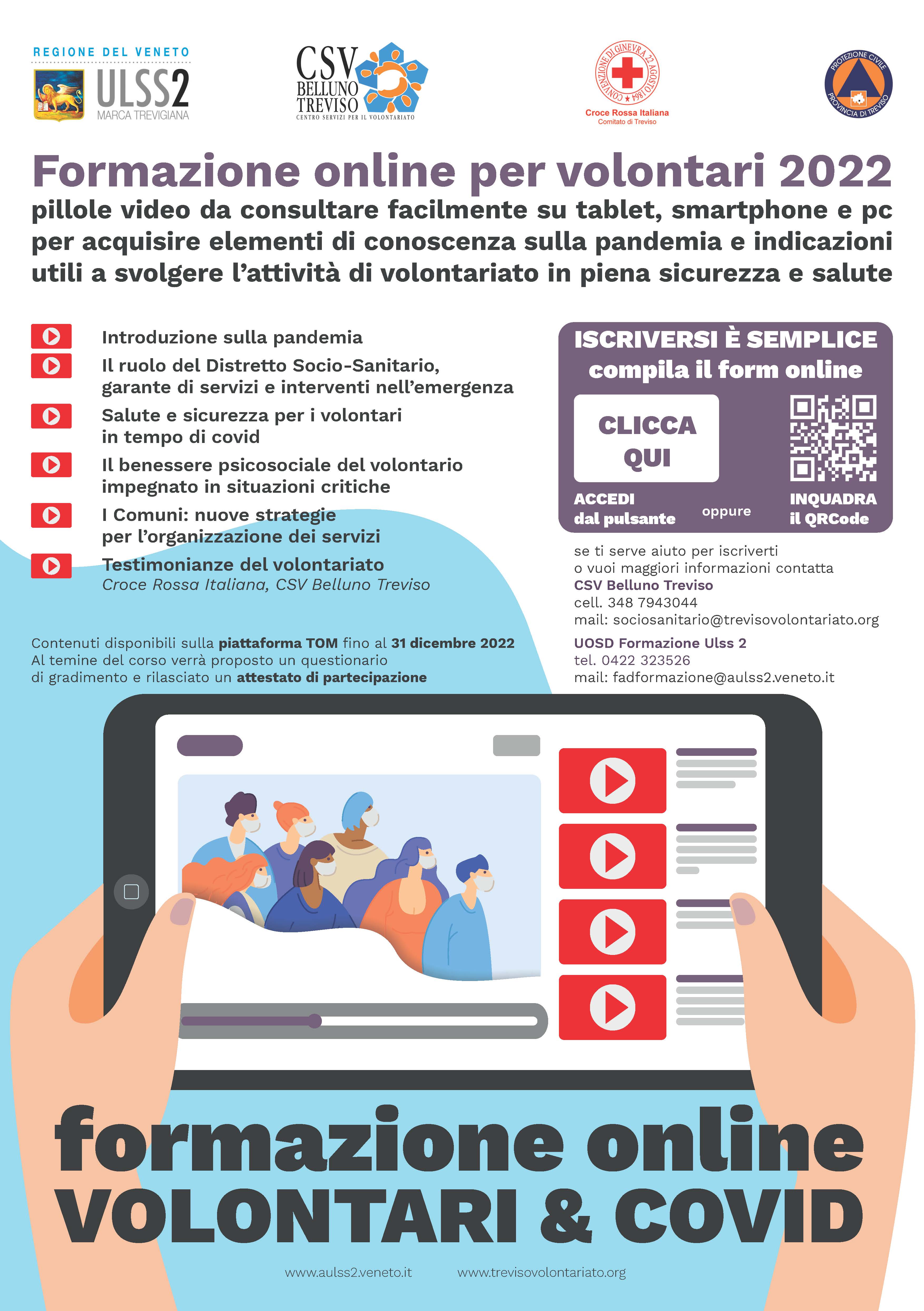 FORMAZIONE ON LINE PER VOLONTARI 2022