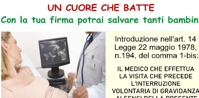 UN CUORE CHE BATTE raccolta firme