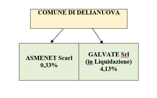 Rappresentazione grafica della struttura delle società partecipate del Comune di Delianuova Rappresentazione grafica della struttura delle società partecipate del Comune di Delianuova