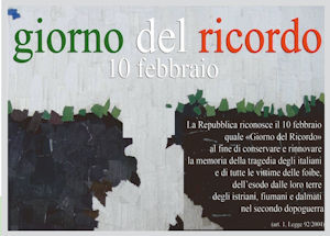 anteprima locandina giornata della memoria 10 Febbraio 2021